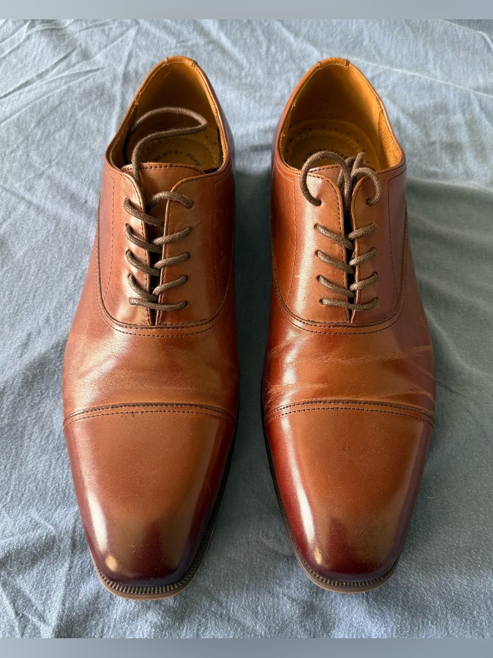Classic Men's Brown Leather Cap-Toe Oxfords